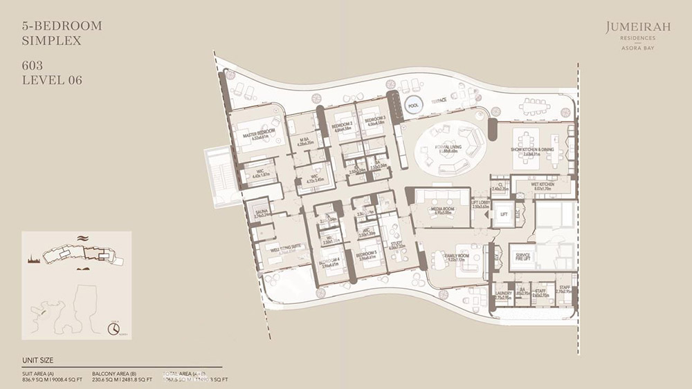 Jumeirah Asorabay 5 Bedroom Floor Plan